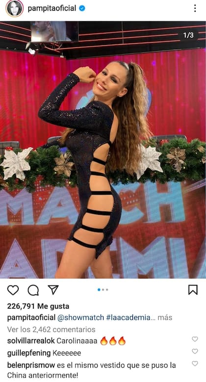 El vestido que usó Pampita para la semifinal de Showmatch La Academia