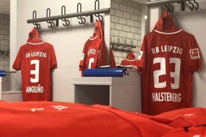 El vestuario del Leipzig en una situación totalmente anormal