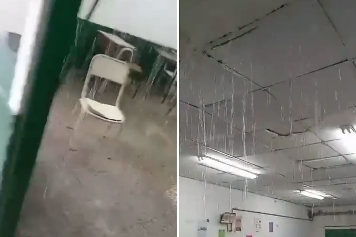 El vicedirector del colegio, Pablo Coppa, confirmó que lo que causó el desprendimiento fue el desborde de una de las canaletas por la cantidad de agua que cayó