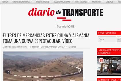 El video del Tehachapi Loop con un tren de otra parte del mundo fue publicado en China, Alemania y la India