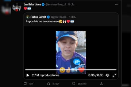 El video fue celebrado por el Dibu Martínez (Captura Twitter)