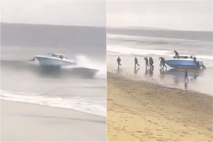 El video que muestra a un grupo de migrantes bajar de un bote fue capturado por un residente de Carlsbad, en San Diego, California