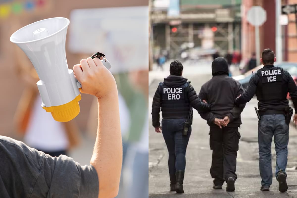 El video viral de una mujer que defiende migrantes en una redada del ICE
