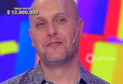 El viernes Pablo compitió para ganar los 12 millones de pesos en Los 8 escalones, cifra que hasta el momento nadie obtuvo (Foto: Captura eltrece)