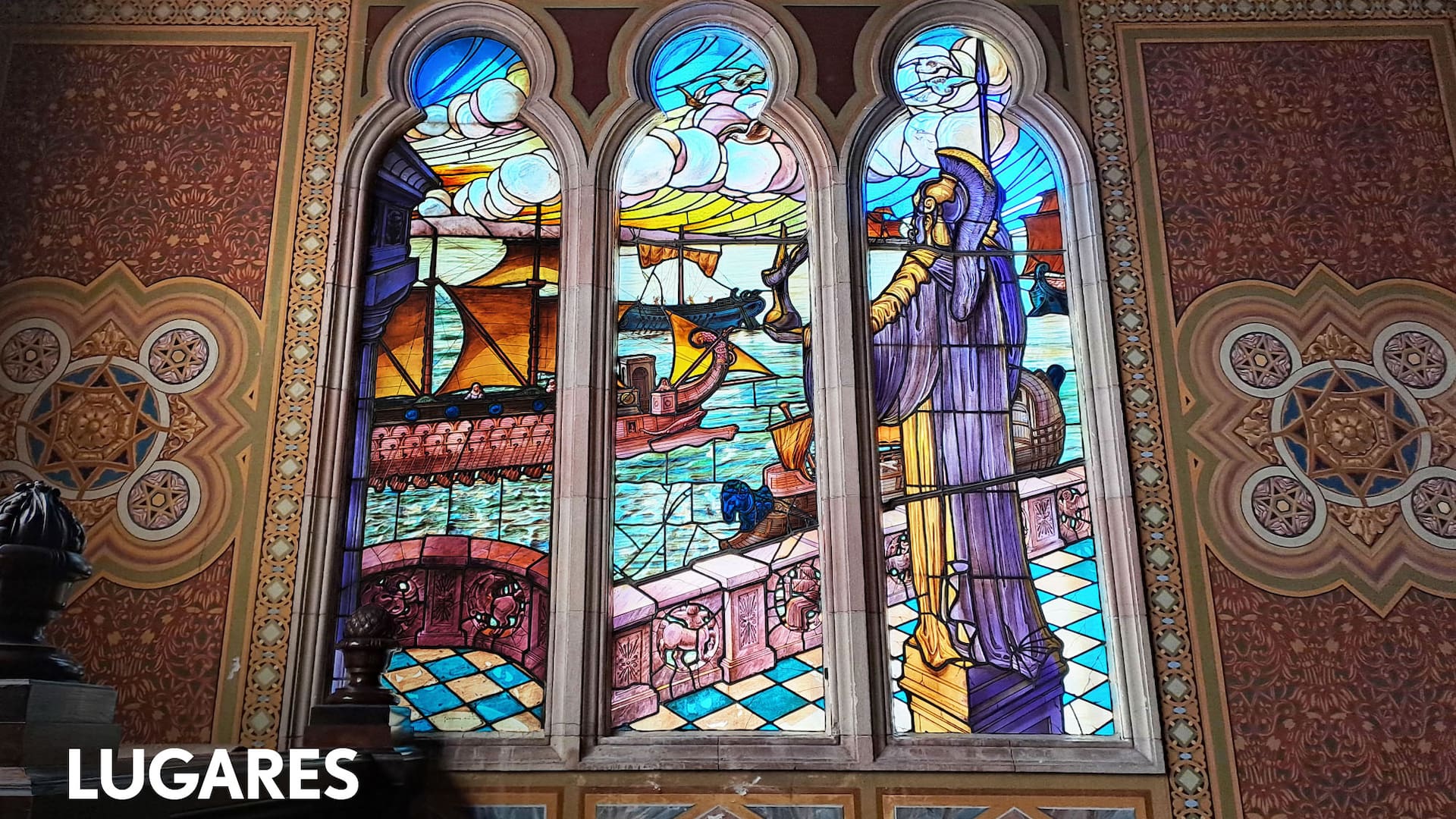 El vitral de Ostia, ahora recuperado, de la torre del Club.
