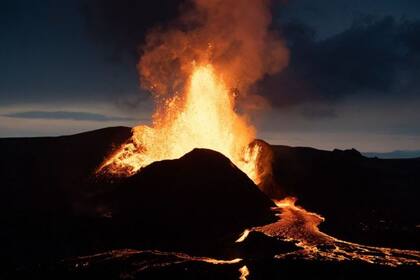 El volcán Fagradalsfjall, en la península de Reykjanes, Islandia.