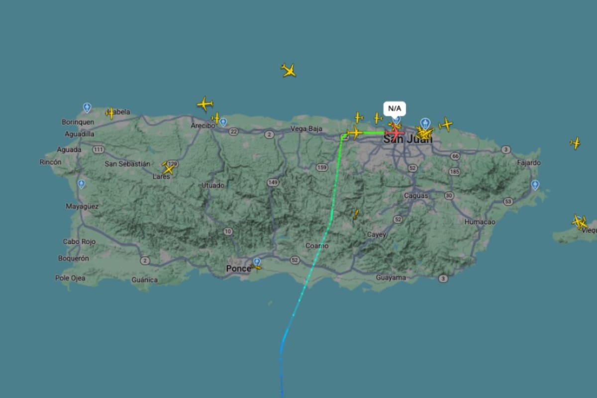 El vuelo estaba por aterrizar en Venezuela cuando se desvió hacia el norte