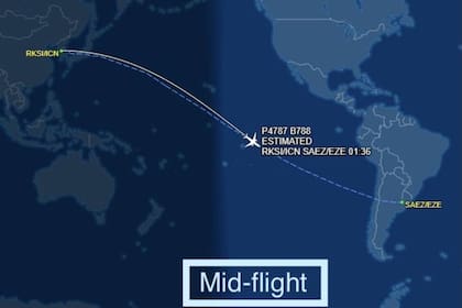 El vuelo recorrió 19.843 kilómetros y tardó 20 horas y 19 minutos