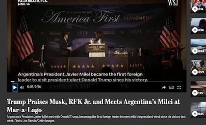 El WSJ sobre el encuentro entre Trump y Milei.