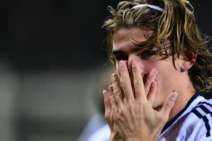 El ya clásico festejo de Nico Paz