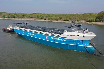 El Yara Birkeland es el primer barco carguero eléctrico y autónomo; zarpará de su puerto en Noruega en los próximos meses