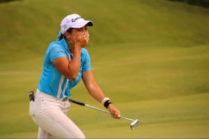 Ela Anacona, la emoción tras ganar el WALA en noviembre pasado, en Pilar Golf Club