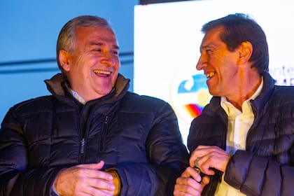 Elecciones a gobernador, cierre de campaña de la UCR en la provincia de Jujuy. Carlos Sadir y Gerardo Morales.