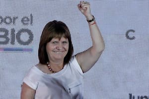 Elecciones legislativas 2021. Búnker de Juntos por el cambio en Costa Salguero. Patricia Bullrich