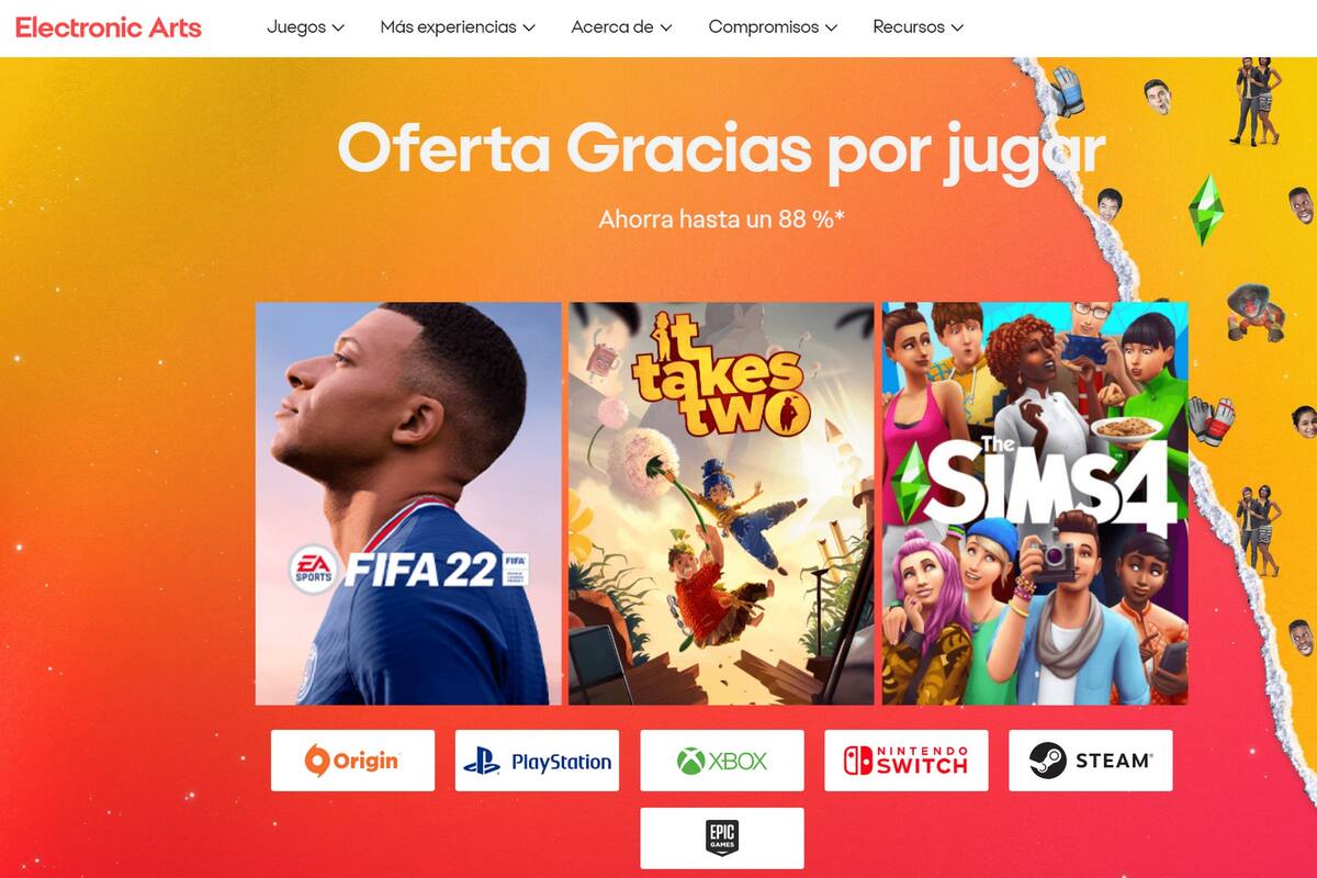 Electronic Arts cuenta con un sitio especial que recopila todas las ofertas por el Black Friday según el tipo de dispositivo, sea PS, Xbox, Nintendo o PC