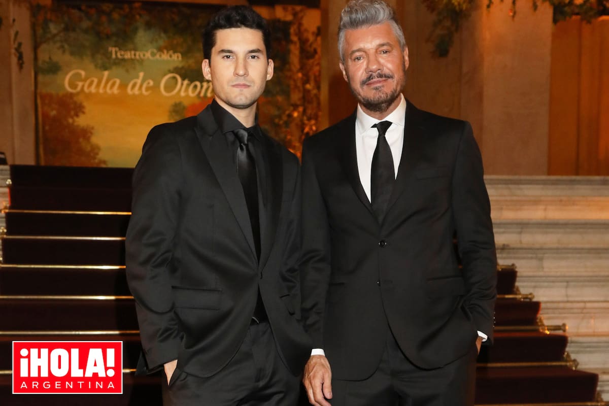 Elegantes, Marcelo y Francisco Tinelli disfrutaron de la velada en el Salón Dorado del Teatro Colón.