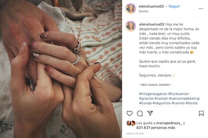 Elena Huelva les hizo saber a sus seguidores que su enfermedad no iba bien