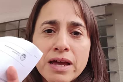 Elida Thiery luego de la presentación de la denuncia contra dos representantes de Atilra por amenazas