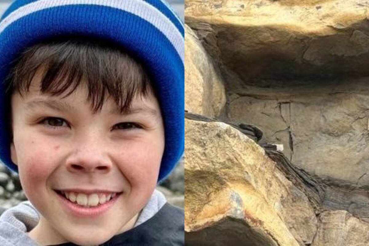 Elie Morris descubrió un fósil de 200 millones de años mientras paseaba por la playa (Foto: Glenn Morris).