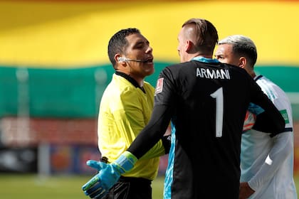 Armani, en el anterior encuentro frente a Bolivia, por las eliminatorias