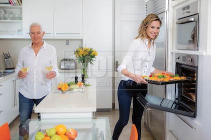 Elina y Eduardo con vegetarianos