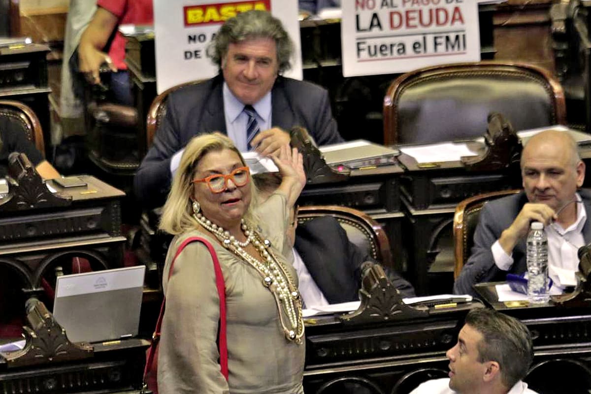 Elisa Carrió durante la interrupción al diputado Ramón