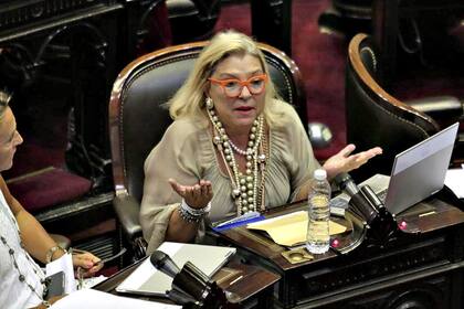 Elisa Carrió en el debate en diputados
