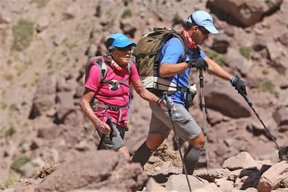Elisa Forti en una de las participaciones que tuvo en el cruce de los Andes