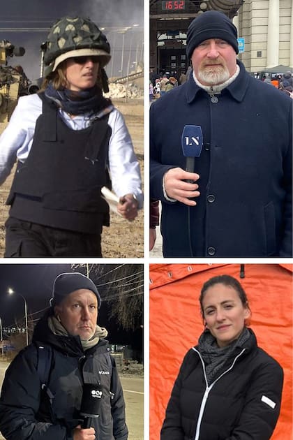 Guillermo Panizza, Elisabetta Piqué, Christian Martin y Carolina Amoroso, corresponsales argentinos en la guerra desatada por la invasión rusa en Ucrania