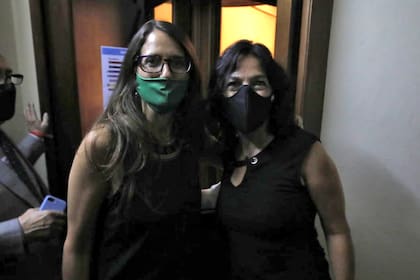 La ministra de las Mujeres, Géneros y Diversidad, Elizabeth Gómez Alcorta, junto a la secretaria de Legal y Técnica, VIlma Ibarra, llegaron al Senado. Ambas están a favor de la legalización del aborto