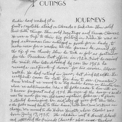 Elizabeth Hass escribió las memorias familiares en un cuaderno e incluyó la historia de la creación del aguacate Hass