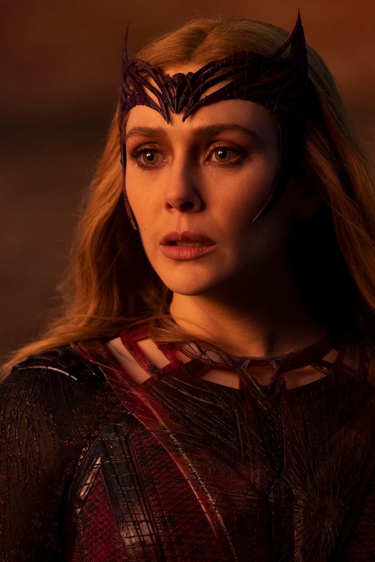 Elizabeth Olsen as Wanda Maximoff in Marvel Studios' DOCTOR STRANGE IN THE MULTIVERSE OF MADNESS. Photo courtesy of Marvel Studios. ©Marvel Studios 2022. All Rights Reserved.