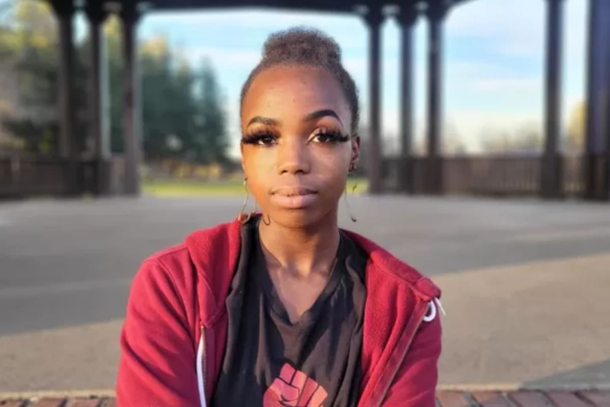 Elizabeth 'Rami' Gunn protestó durante seis meses en 2020 en Portland contra la violencia policial (Crédito: Analía Llorente/BBC Mundo)