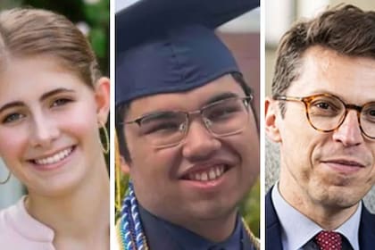 Ella Cook y Mukhammad Aziz Umurzokov, alumnos de la Universidad de Brown; y el profesor Nuno F.G. Loureiro, del MIT