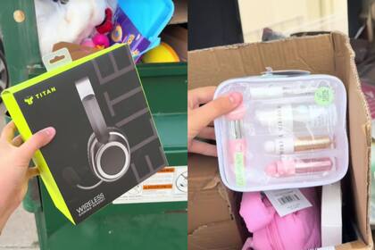 Ella Rose rescata objetos en buen estado de los contenedores de basura de varias tiendas, como Five Below (TikTok/@glamourddive)