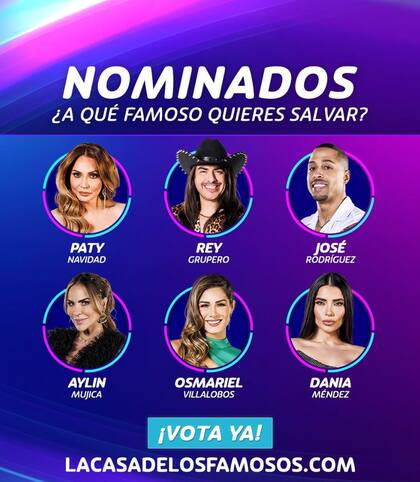 Ellos son los nominados de la cuarta semana de La Casa de los Famosos