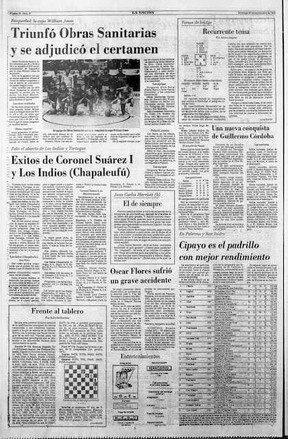 Elogios al desempeño de Juan Carlos Harriott (h.) en la que terminaría siendo la crónica de LA NACION sobre su retiro detinitivo, sucedido el 24 de septiembre de 1983 con la camiseta de Los Indios-Chapaleufú y en el Abierto de Los Indios y Tortugas.