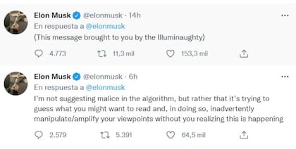 Elon Musk aclaró que no creía que hubiera "malicia" en los algoritmos, pero, queriéndolo o no, estaba manipulando la visión de cada usuario de Twitter