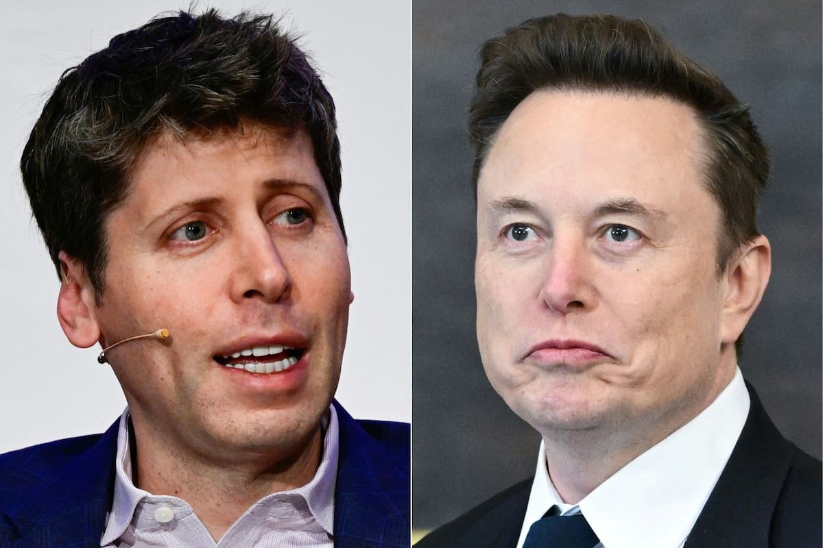 Elon Musk (derecha) demandó a OpenAI, la compañía que cofundó con Sam Altman (izquierda) argumentando que se desvió de su objetivo original de no ir por el lucro, pero el jurado rechazó la demanda por un tecnicismo: tardó más de tres años en iniciar el proceso legal