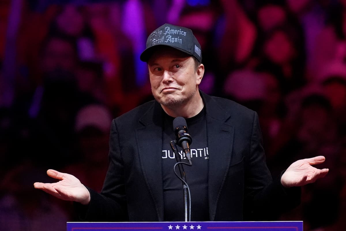 Elon Musk durante un mitin de campaña por Donald Trump en el Madison Square Garden. (Foto AP/Evan Vucci)