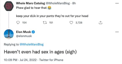 Elon Musk respondió a través de redes sociales al artículo de The Wall Street Journal donde se reveló que, supuestamente, habría tenido una relación con Nicole Shanahan, esposa de Sergey Brin, cofundador de Google y amigo cercano del magnate (Crédito: Twitter/WholeMarsBlog)