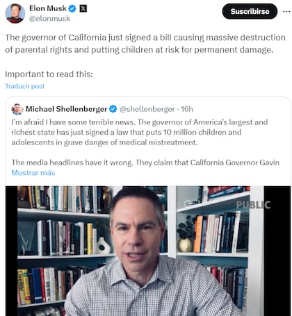Elon Musk se mostró radicalmente en contra de la ley promulgada por Newsom