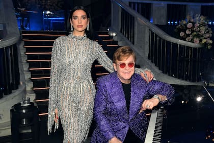 Elton John y Dua Lipa el 25 de abril de 2021