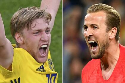 Emil Forsberg, en Suecia, y Harry Kane, en Inglaterra, intentarán llevar sus equipos a las semifinales