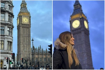 Emilia Ferrero, la novia de Julián Álvarez, posó frente al Big Ben