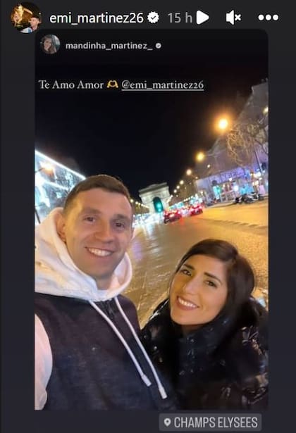 Emiliano Martínez está de paseo por París junto a su pareja a la espera de la entrega de los premios The Best
