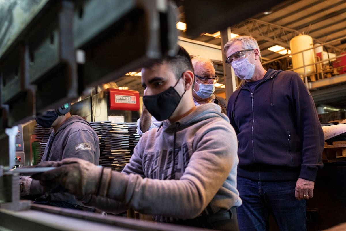 Emilio Monzó, durante una recorrida por General Rodríguez, donde confirmó que quiere ser candidato a diputado