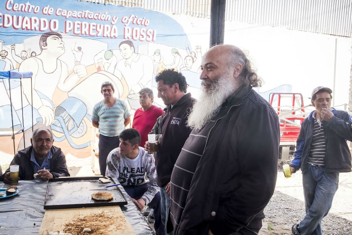 Emilio Pérsico, líder del Evita, en un centro de capacitación en Quilmes