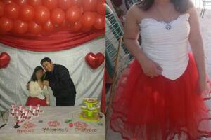 Emilse en su fiesta de 15 con el vestido que puso a la venta