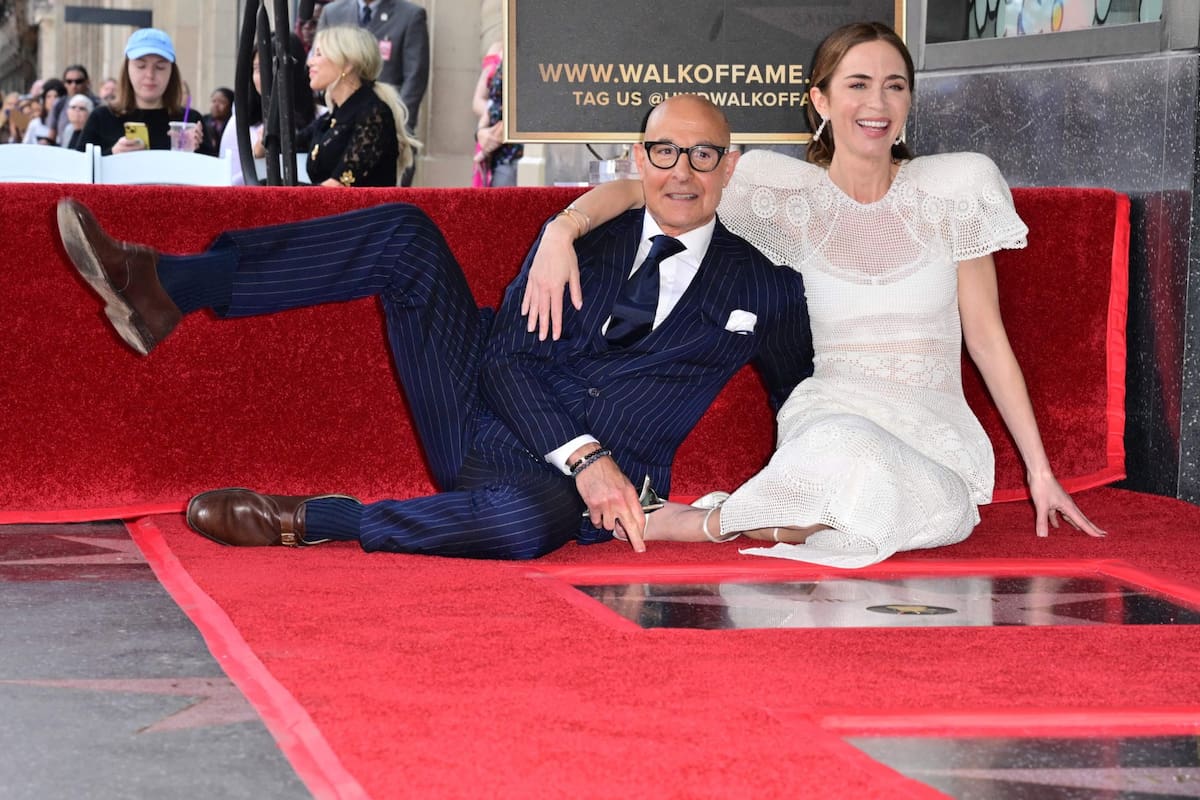 Emily Blunt y Stanley Tucci celebraron sus estrellas en el Paseo de la Fama